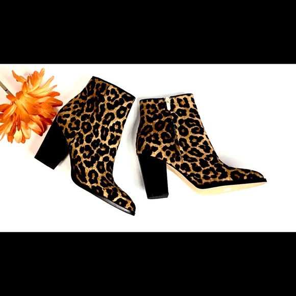 Sam Edelman Blake Leopard Brahma Ankle Boots 7.5 - Picture 2 of 8